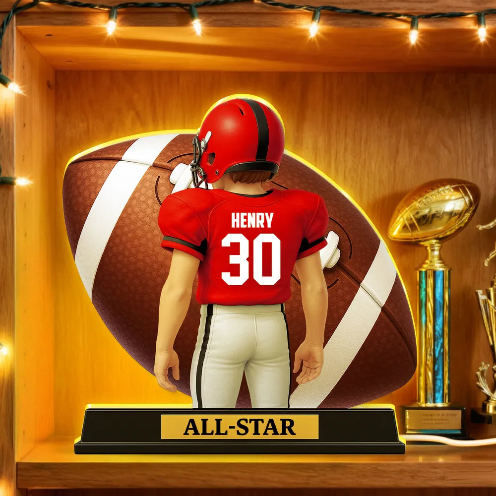 Custom Football Player Figurine with Personalized Jersey - Perfect Gift for Sports Fans Plaque MagicInPrints