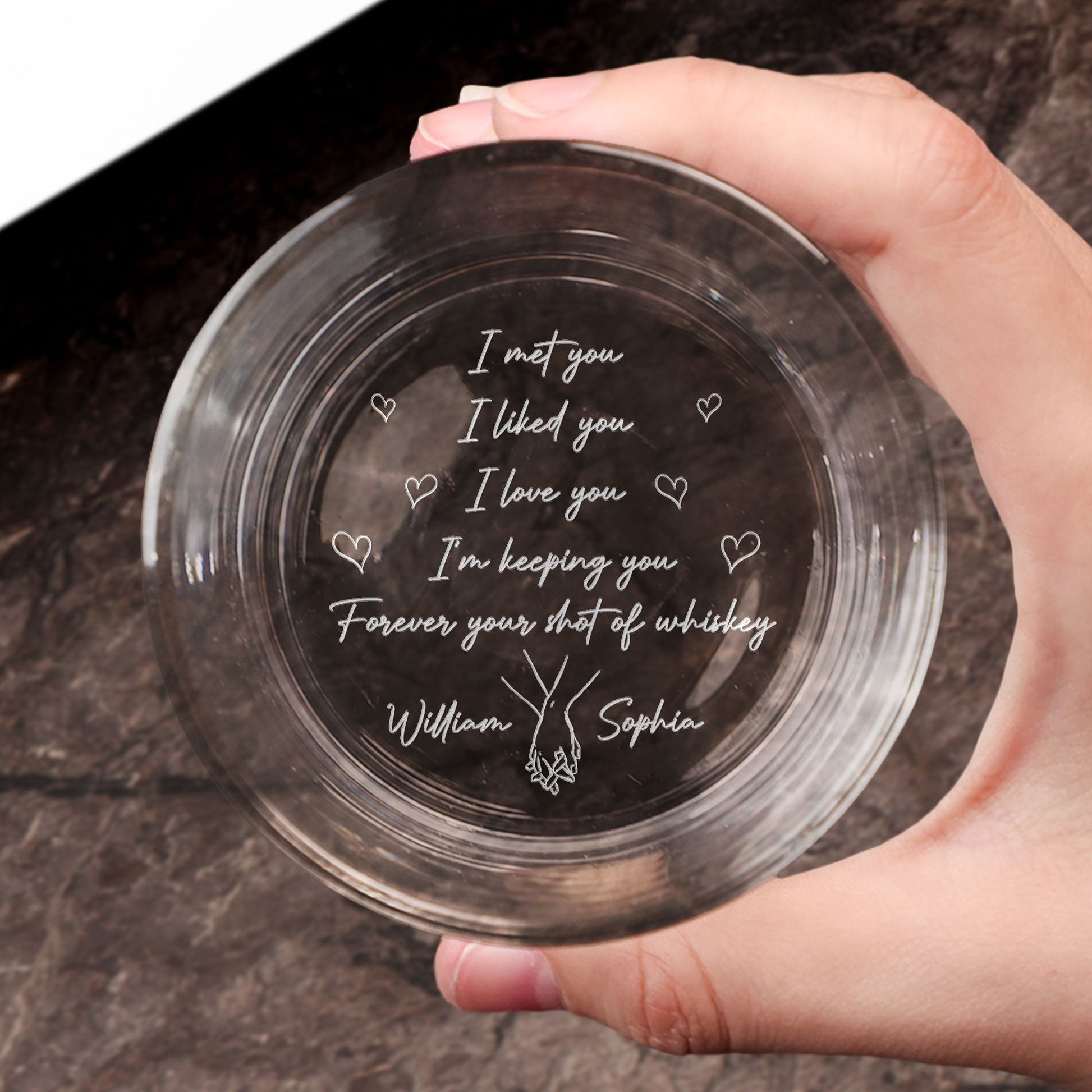 Personalized Engraved Whiskey Glass for Couples - Romantic Gift for Anniversaries Cup MagicInPrints