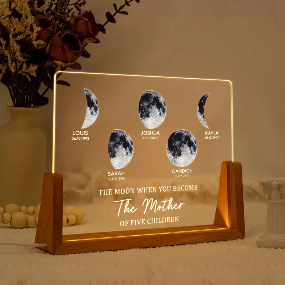 Personalized Moon Phase Acrylic Plaque for Mothers - Sentimental Gift for Family Plaque MagicInPrints