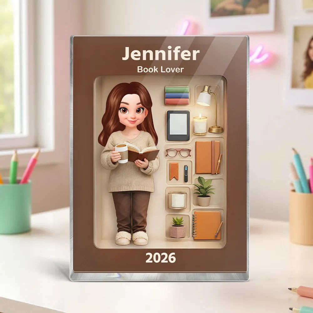 Personalized Book Lover Acrylic Block for Girls - Home Decor Gift Plaque MagicInPrints