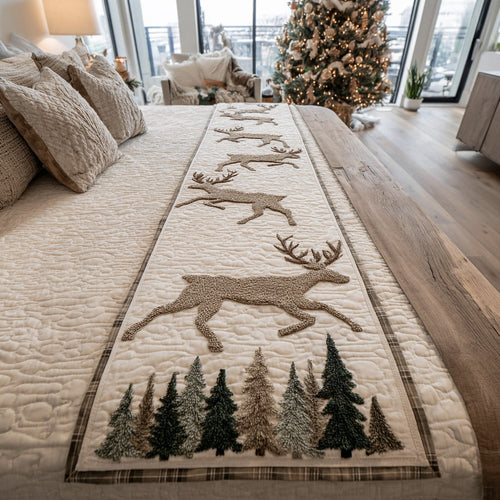 Embrace the Magic of the Season – Personalized Quilted Bed Runner – Gift for Home Decor Lovers Quilted Bed Runner MagicInPrints