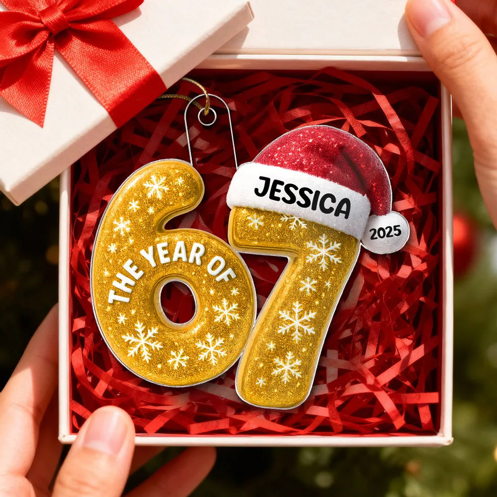 Custom Christmas Ornament for Adults - Personalized Year and Name - Holiday Decoration Ornament MagicInPrints