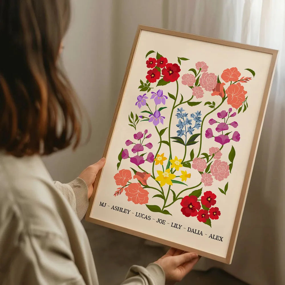 Floral Art Print for Sisters - Sentimental Home Decor Gift Poster or Canvas MagicInPrints
