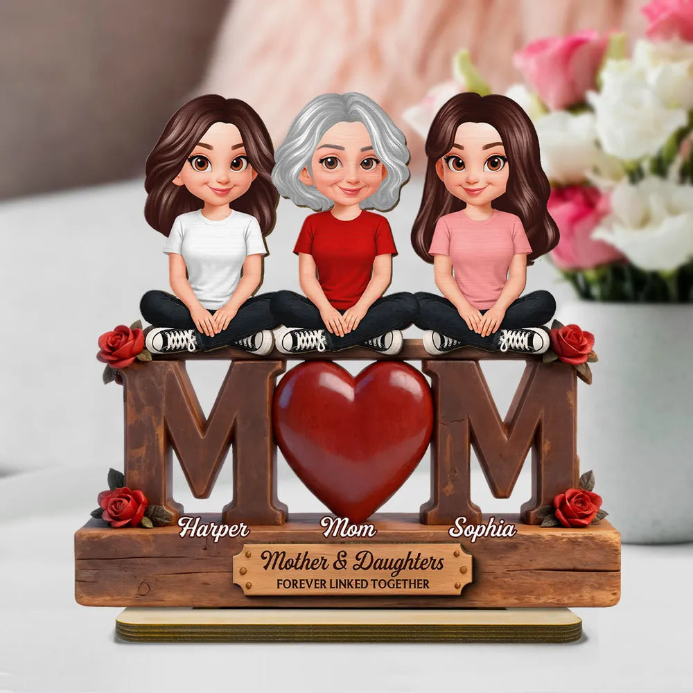 Personalized Mother & Daughters Figurine - Sentimental Gift for Family Plaque MagicInPrints