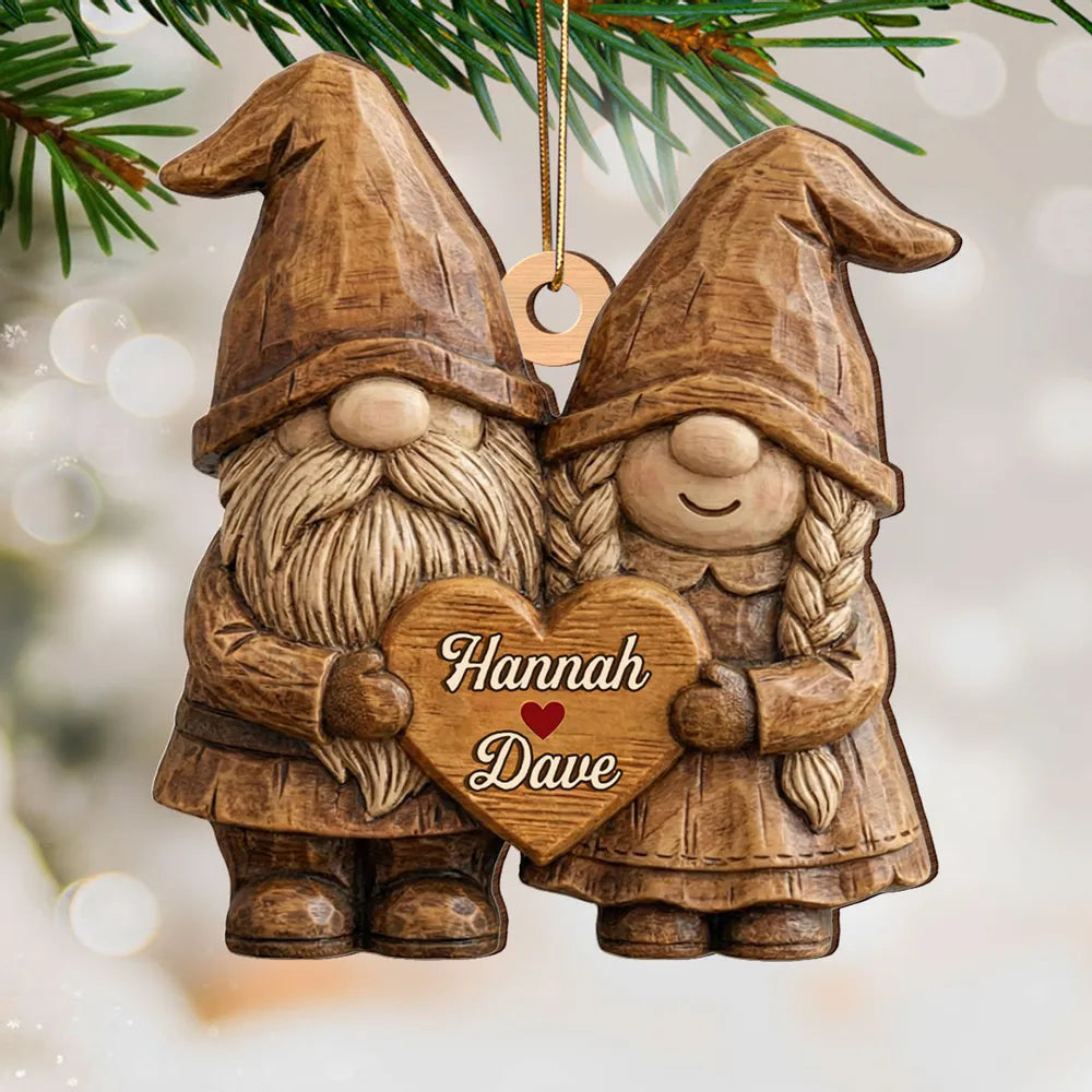 Personalized Gnome Couple Ornament for Couples - Romantic Gift for Anniversaries Ornament MagicInPrints
