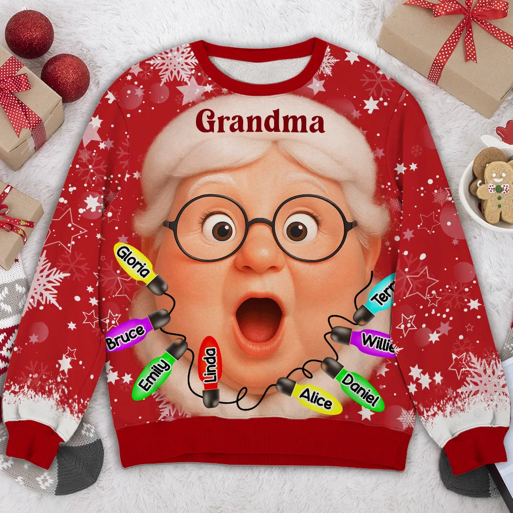 Personalized Grandma Christmas Sweater for Family - Festive Holiday Gift Cloth MagicInPrints