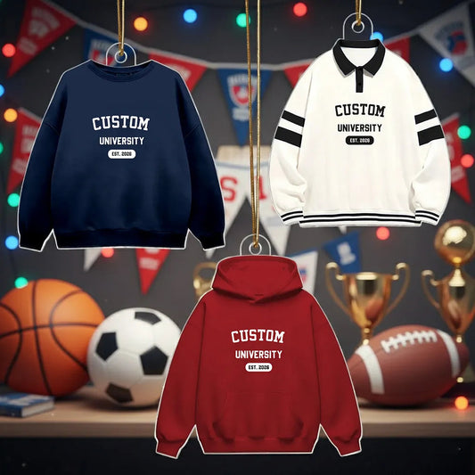 Custom University Sweatshirt and Hoodie Collection for Students - Personalized College Apparel Ornament MagicInPrints