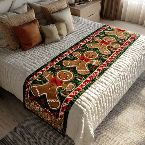 Sweeten Your Holidays – Personalized Quilted Bed Runner – Gift for Home Decor Lovers Quilted Bed Runner MagicInPrints