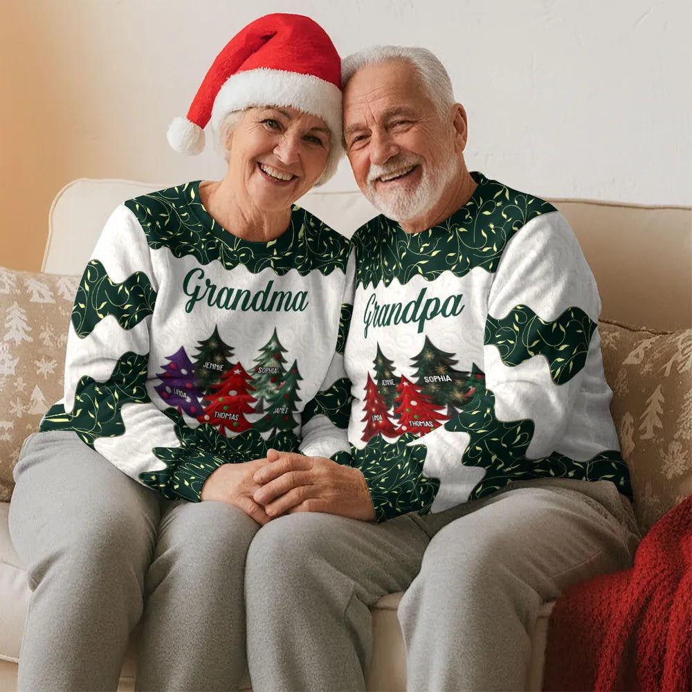 Personalized Christmas Sweater for Grandma with Family Names - Holiday Gift Cloth MagicInPrints