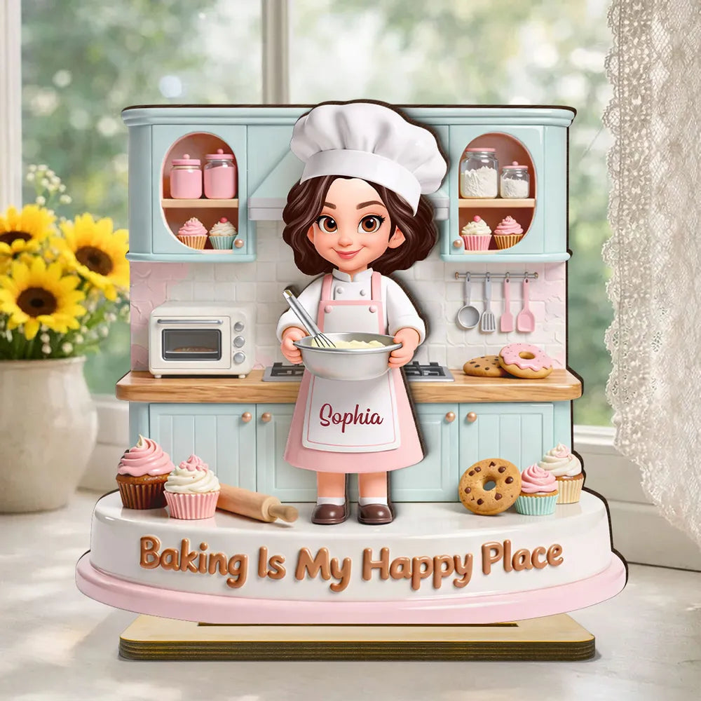 Personalized Baking Figurine for Bakers - Custom Chef Apron with Name Plaque MagicInPrints