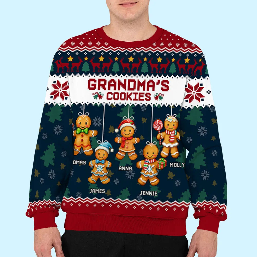 Personalized Grandma's Cookies Christmas Sweater - Family Holiday Gift Cloth MagicInPrints