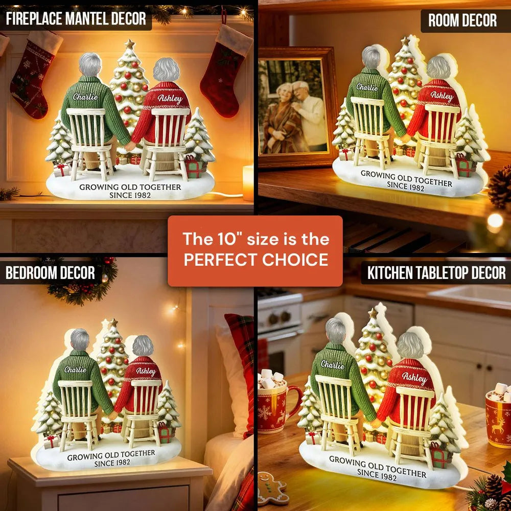 Personalized Couple Christmas Ornament - Growing Old Together Since 1982 Plaque MagicInPrints