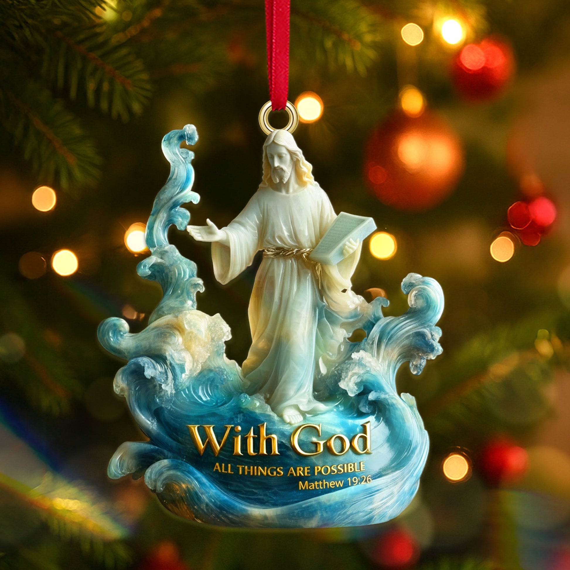 With God, All Things Are Possible - Personalized Acrylic Ornament for Christmas Ornament MagicInPrints
