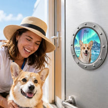 Load image into Gallery viewer, Personalized Acrylic Dog Magnet Peeking Through Porthole Gift for Pet Owners
