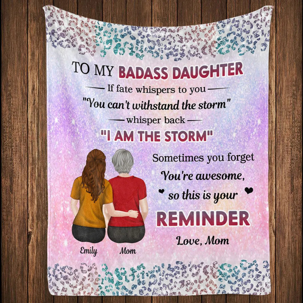 Personalized Blanket for Daughter - Inspirational Message from Mom Blanket MagicInPrints