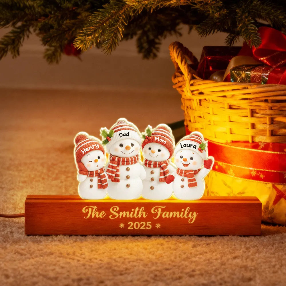 Personalized Snowman Family Christmas Decoration for Grandparents - Holiday Keepsake 2025 Plaque MagicInPrints