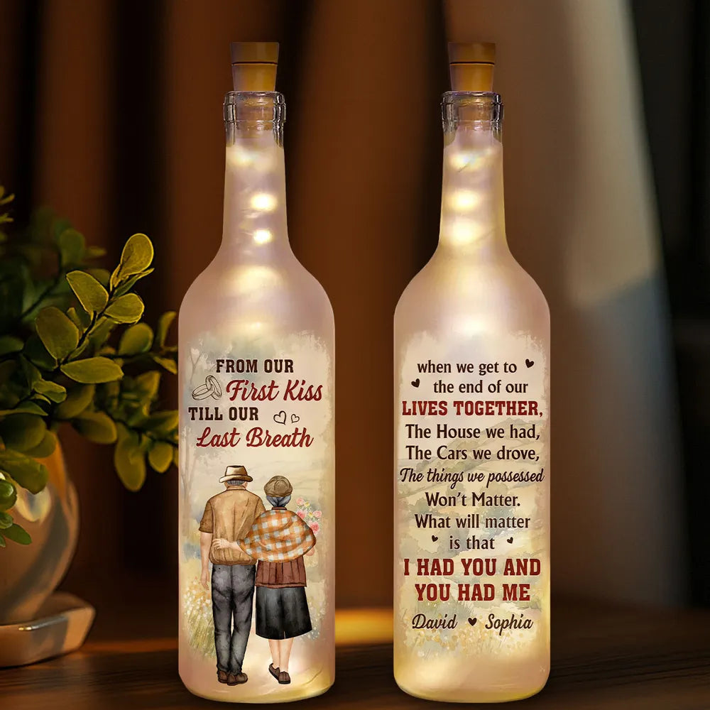 Personalized LED Wine Bottle Lamp for Couples - Romantic Anniversary Gift Lamp MagicInPrints