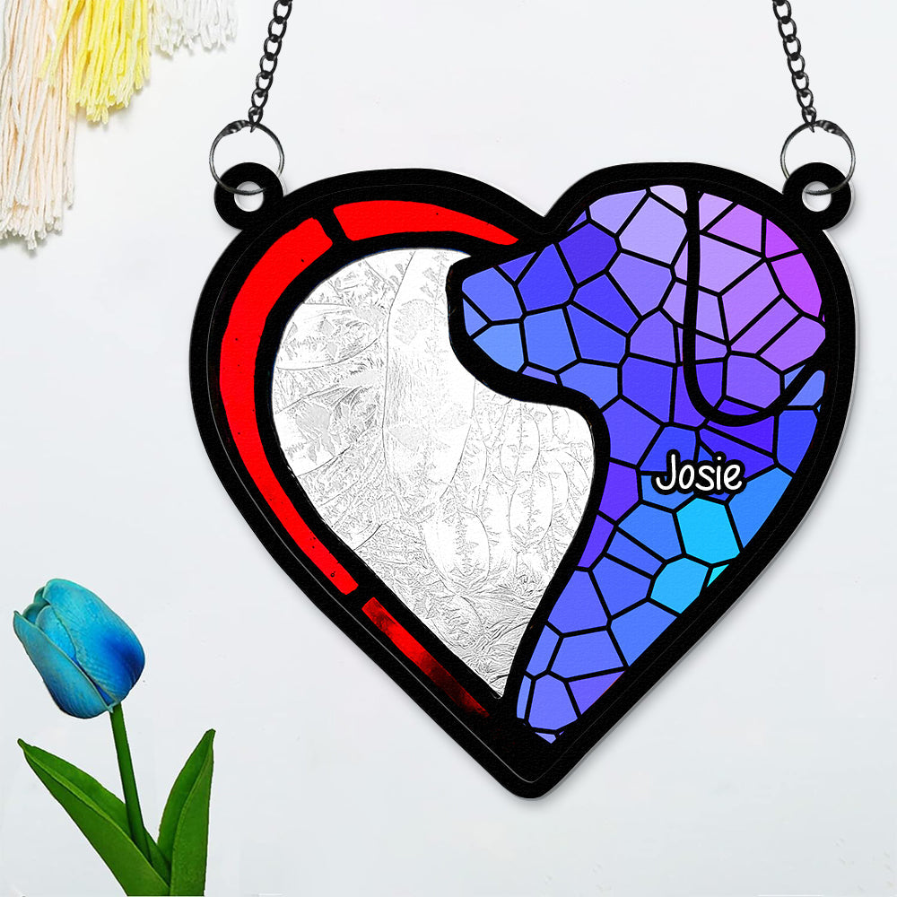 Personalized Dog Lovers Suncatcher Ornament - Heart Design Ornament PopCulturePrints