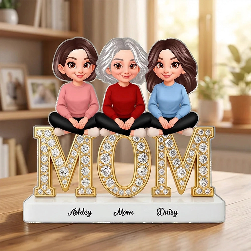 Personalized Family Figurine Mom Gift with Custom Names - Mother's Day Keepsake Plaque MagicInPrints