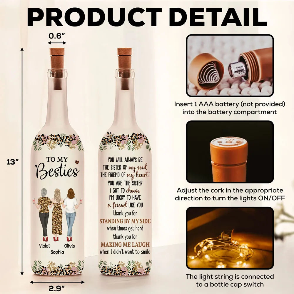 Personalized LED Wine Bottle Lamp for Best Friends - Sentimental Gift Lamp MagicInPrints