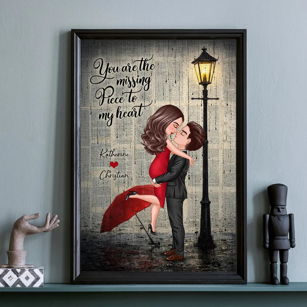 Personalized Romantic Couple Illustration Print - Anniversary Gift Poster or Canvas MagicInPrints