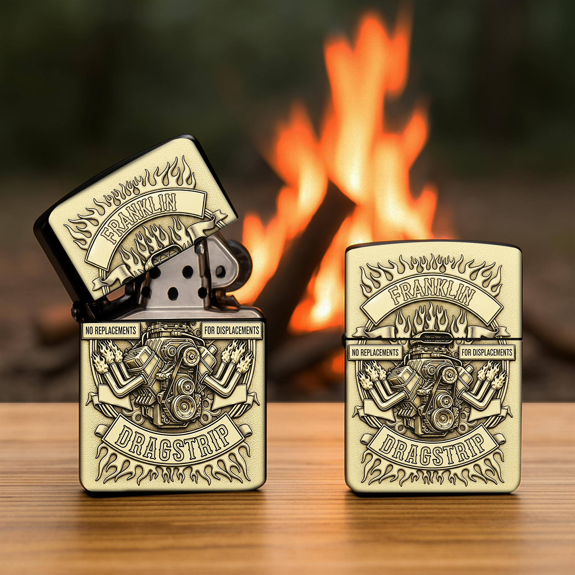 Ignite Passion: Drag Racing Engine Lighter - Personalized Gift for Hot Rod Lovers Lighter MagicInPrints