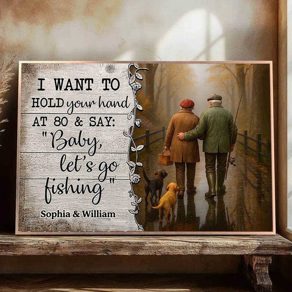 Personalized Couple Fishing Canvas Art for Seniors - Sentimental Anniversary Gift Poster or Canvas MagicInPrints
