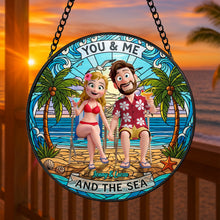Load image into Gallery viewer, You &amp; Me at the Beach - Personalized Stained Glass Suncatcher Ornament MagicInPrints
