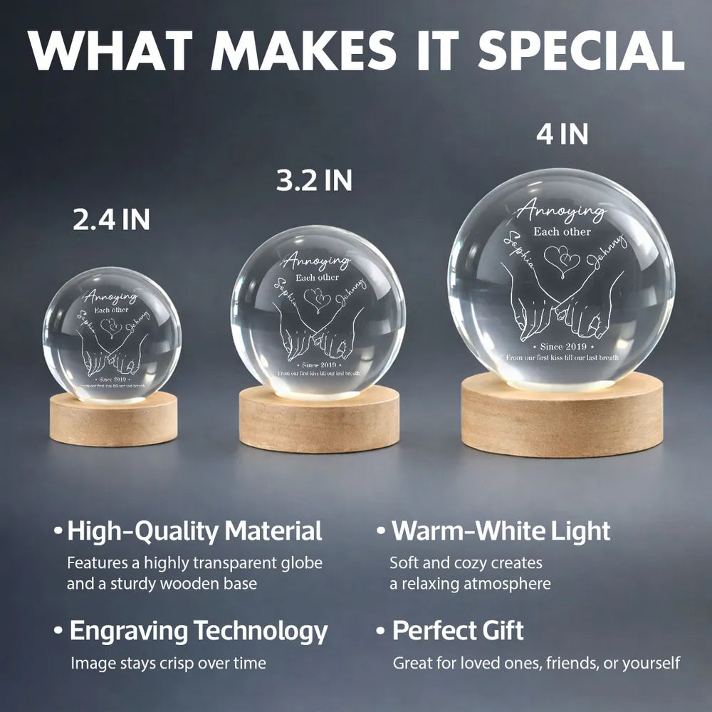 Personalized LED Globe Lamp for Couples with Custom Names - Romantic Anniversary Gift Lamp MagicInPrints