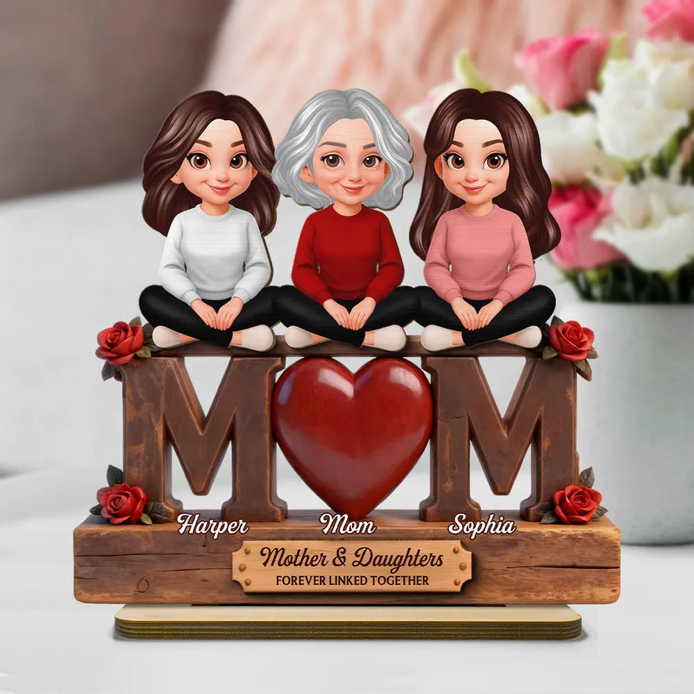 Personalized Mother and Daughters Figurine - Sentimental Gift for Family Bonding Plaque MagicInPrints