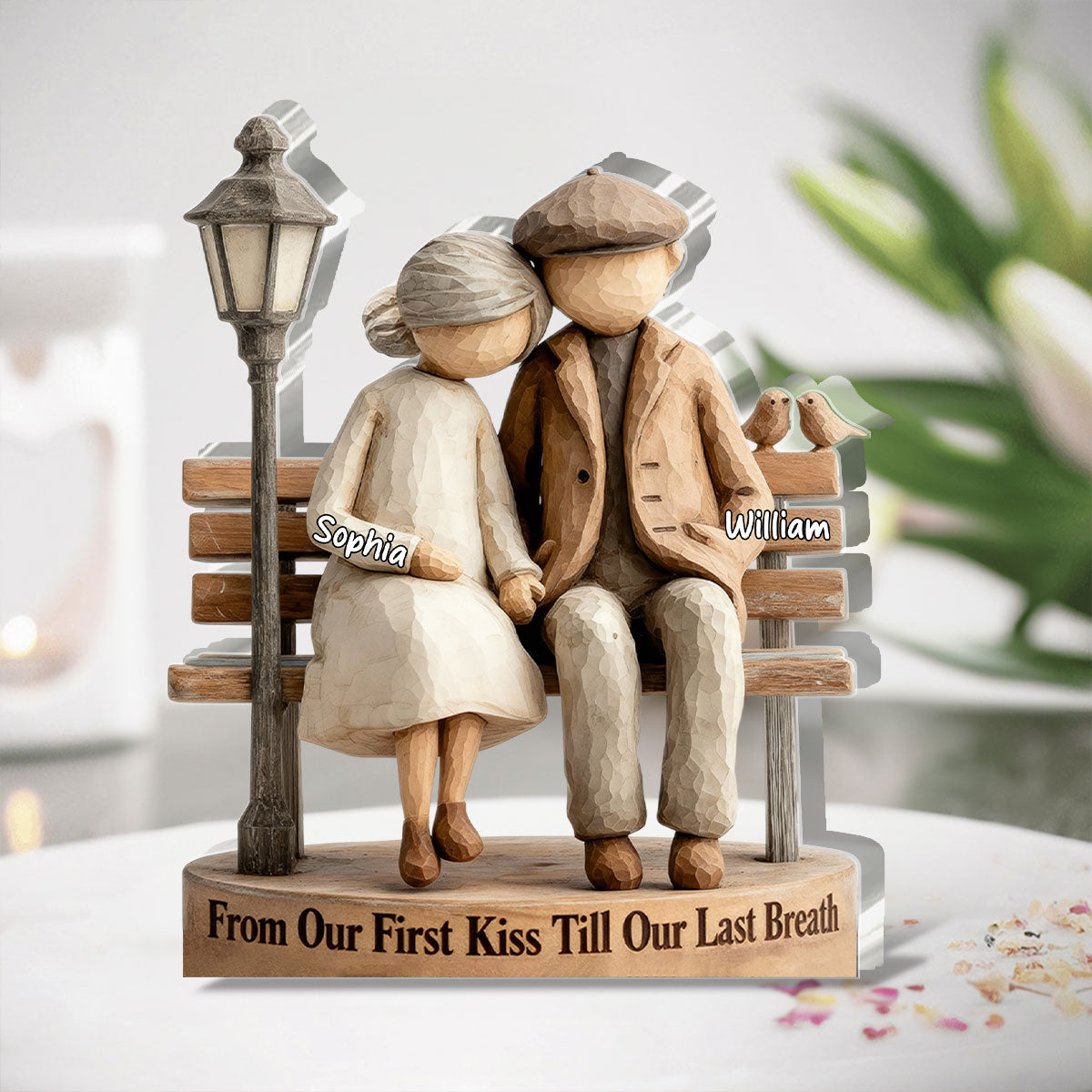 Personalized Couple Wooden Sculpture for Anniversary - Sentimental Gift Plaque MagicInPrints