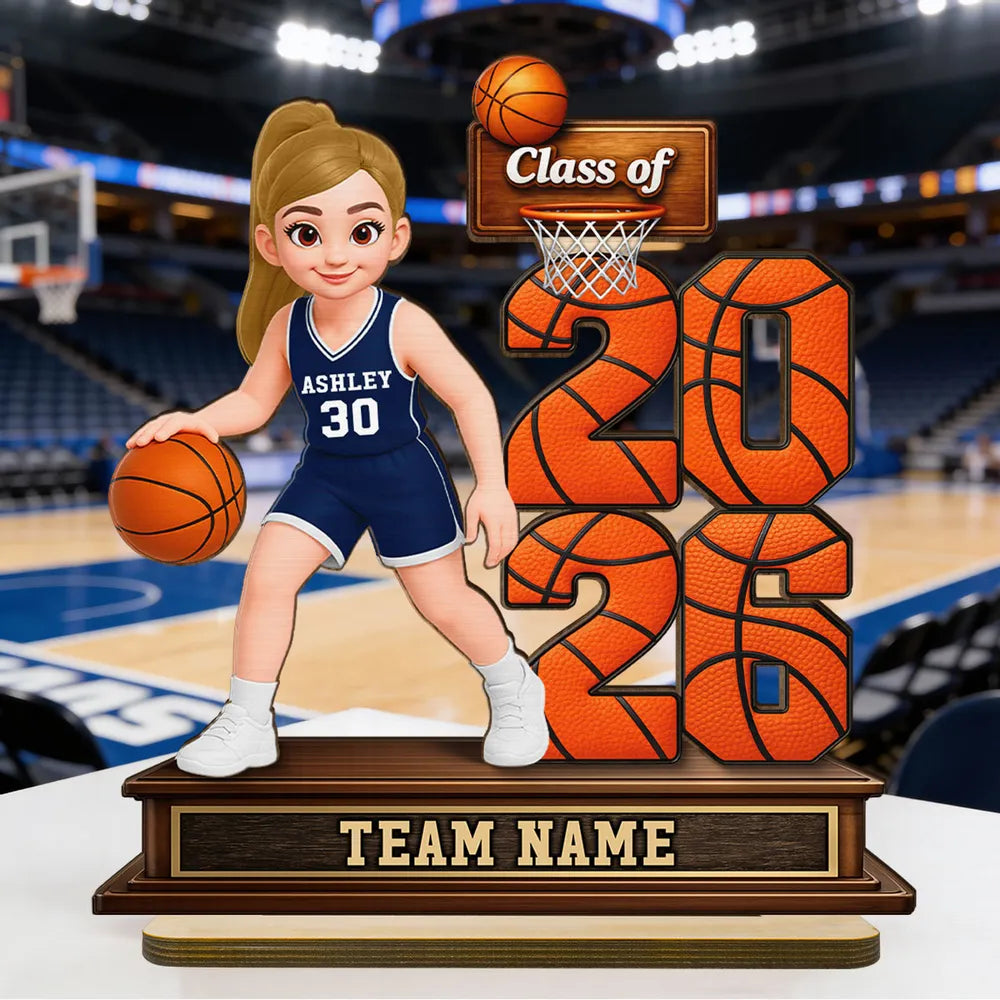 Personalized Basketball Player Graduation Trophy for Kids - Class of 2026 Plaque MagicInPrints