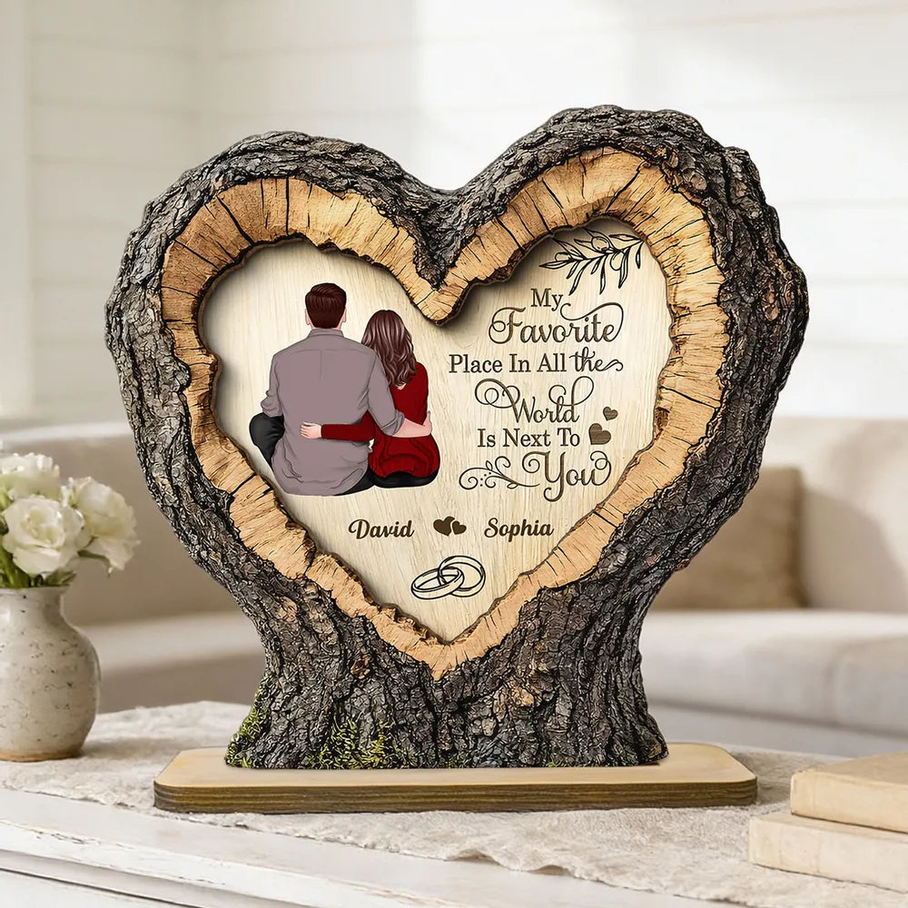 Personalized Heart-Shaped Wooden Plaque for Couples - Romantic Home Decor Gift Plaque MagicInPrints