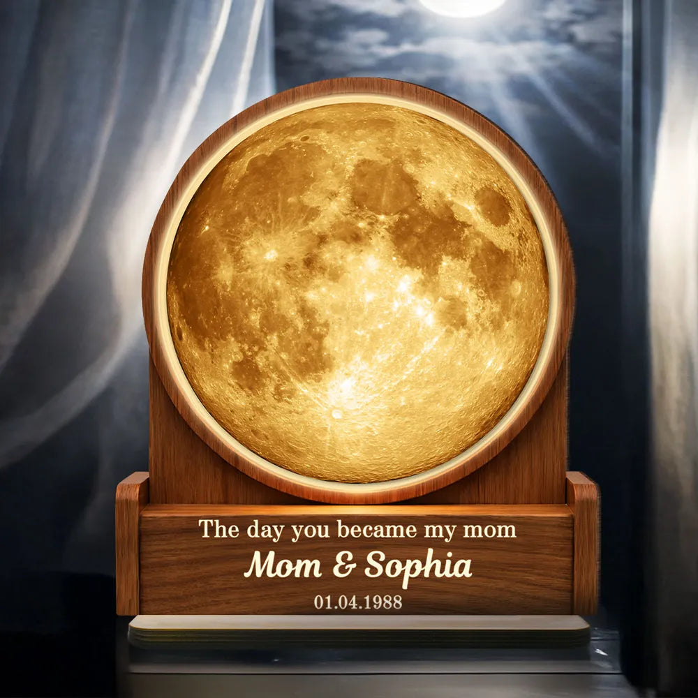 Personalized Moon Lamp for Mom - Custom Date & Names - Sentimental Gift Plaque MagicInPrints