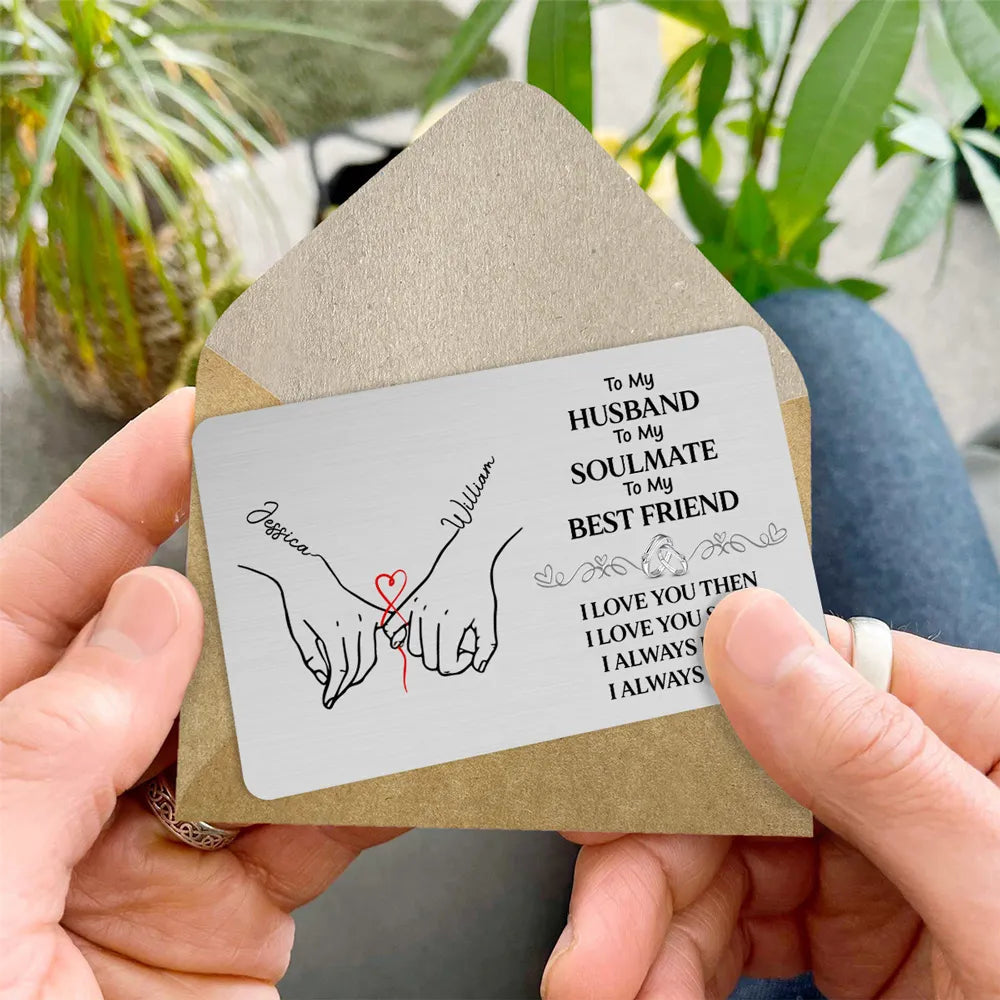 Personalized Engraved Wallet Card for Husband - Sentimental Gift for Anniversary Wallet Card MagicInPrints