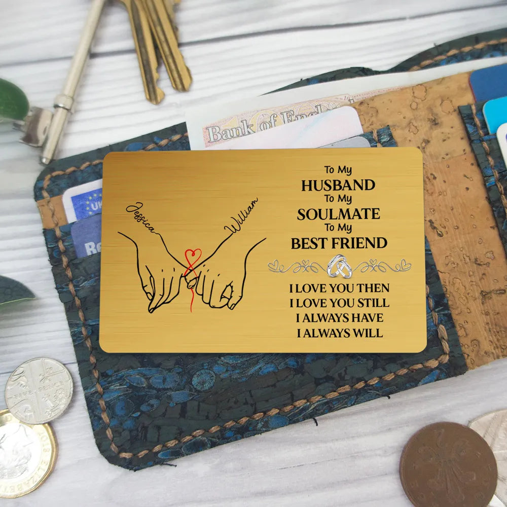 Personalized Engraved Wallet Card for Husband - Sentimental Gift for Anniversary Wallet Card MagicInPrints
