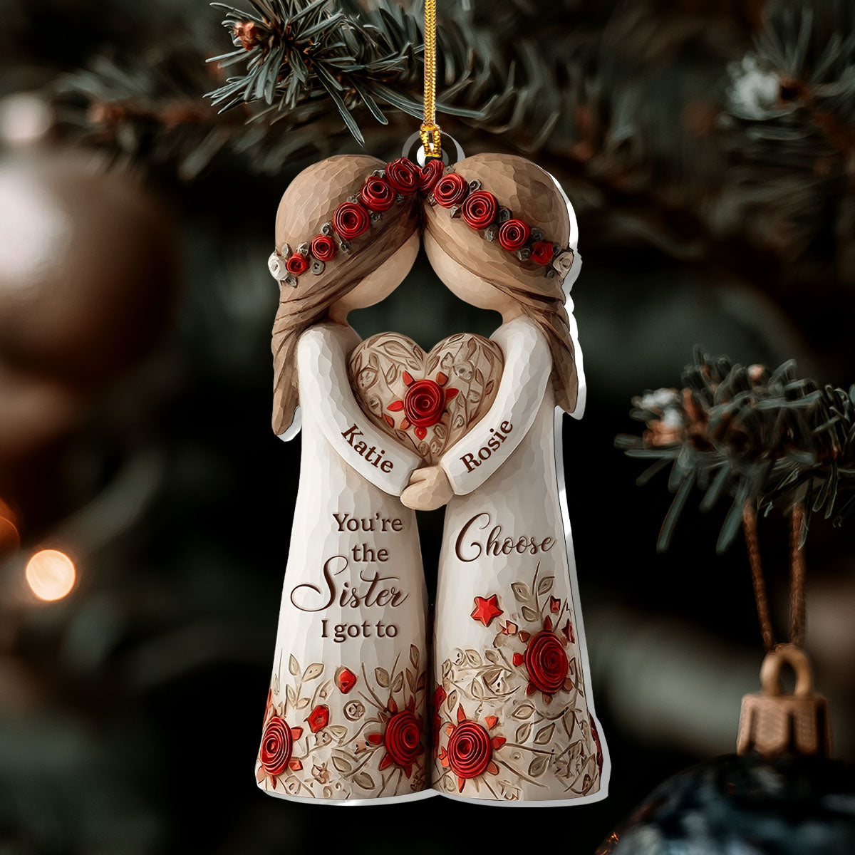 Personalized Sister Ornament for Christmas - Heartfelt Gift for Siblings Ornament MagicInPrints