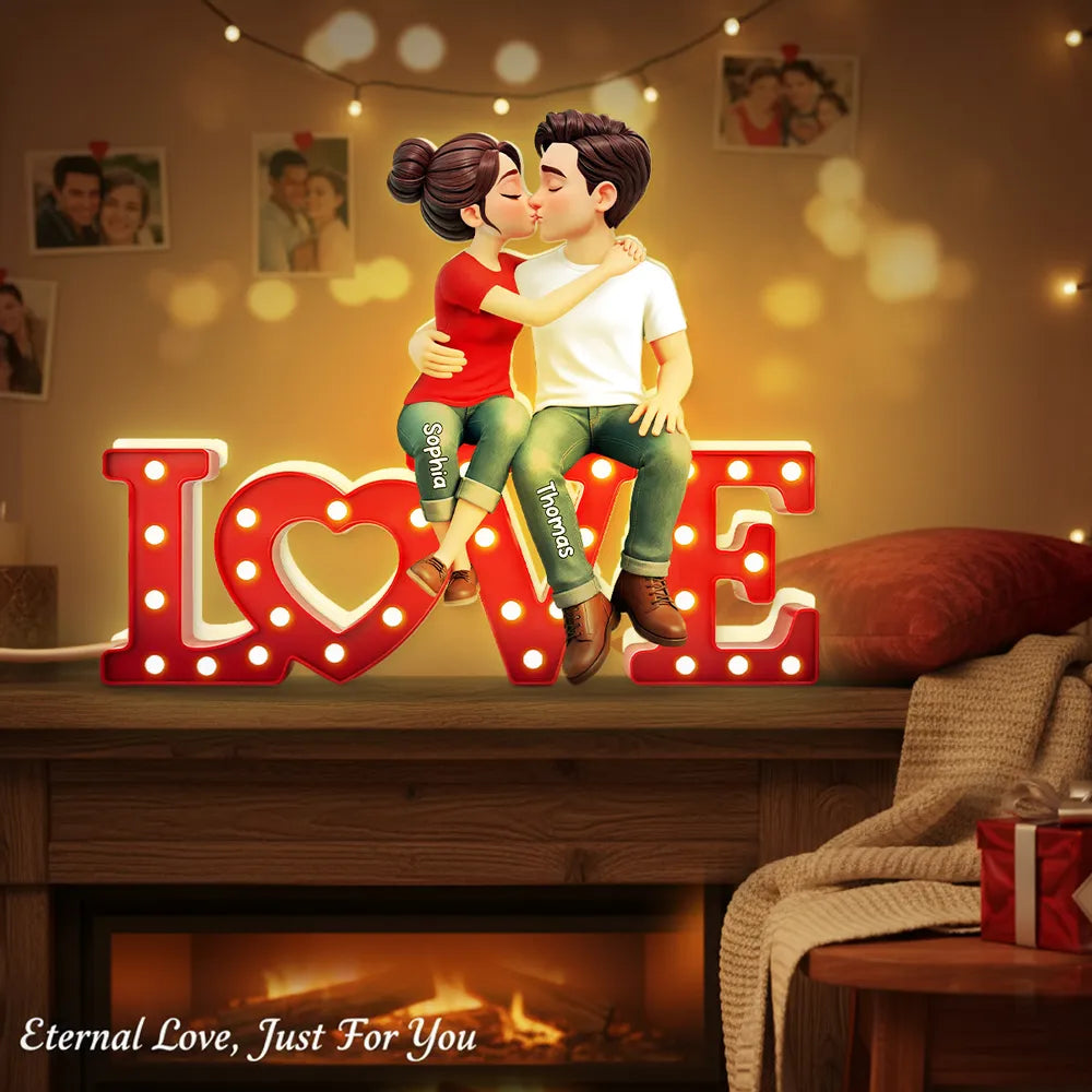 Personalized Couple Figurine Love Sign - Romantic Gift for Anniversaries Plaque MagicInPrints