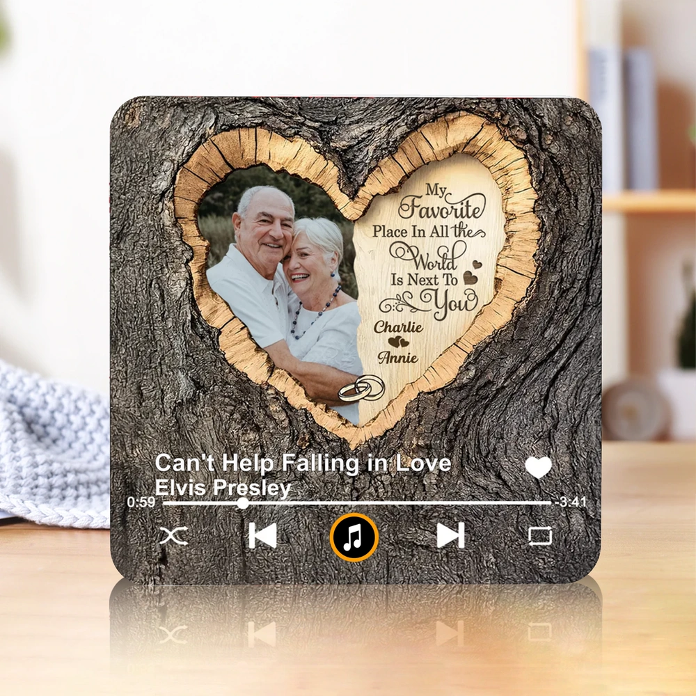 Personalized Wooden Photo Plaque for Couples - Romantic Gift for Anniversaries Fridge Magnet MagicInPrints
