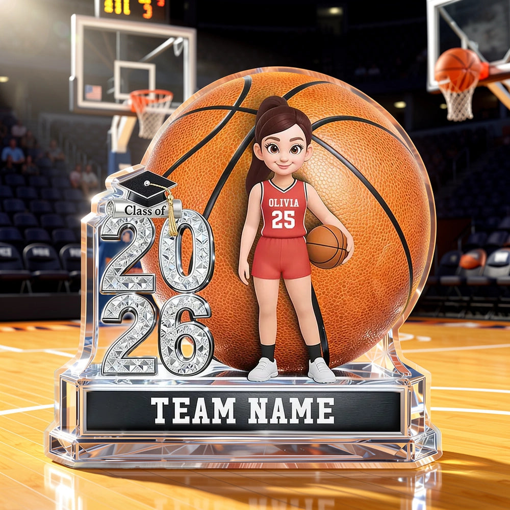 Personalized Basketball Graduation Trophy for Class of 2026 - Custom Team Name Plaque MagicInPrints