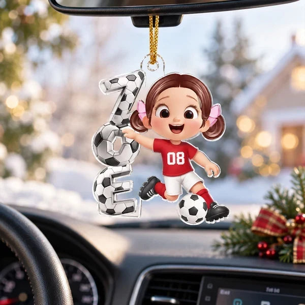 Personalized Soccer Kid Acrylic Ornament Creative Gift