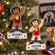 Load image into Gallery viewer, Personalized Acrylic Ornament Smiling Wrestler Gift for Son

