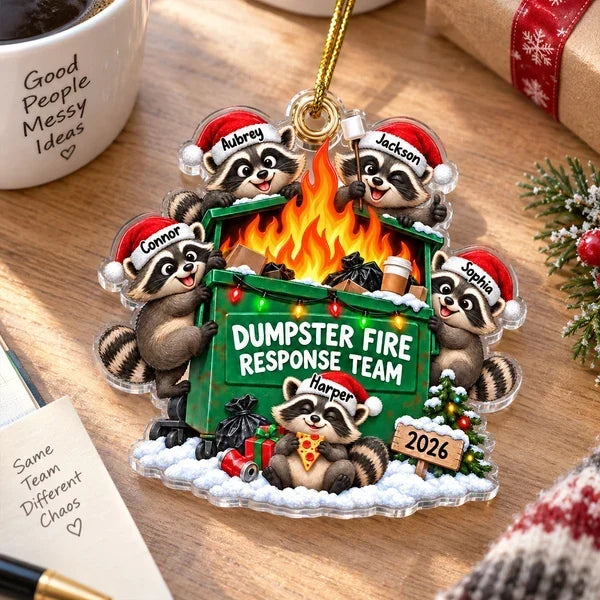 Personalized Raccoon Christmas Ornament Custom Gift for Coworkers