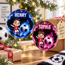 Load image into Gallery viewer, Personalized Acrylic Ornament Cartoon Soccer Player Gift for Kids
