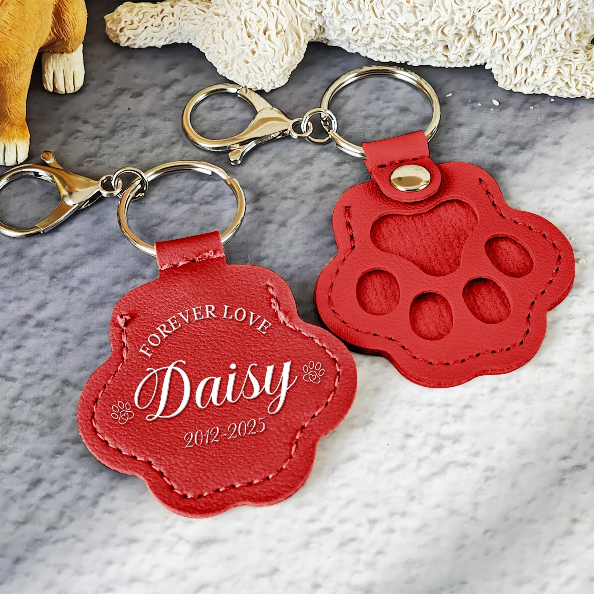 Forever Love: Personalized Pet Fur Storage Keychain - A Meaningful Memorial Gift for Pet Lovers Keychains PopCulturePrints