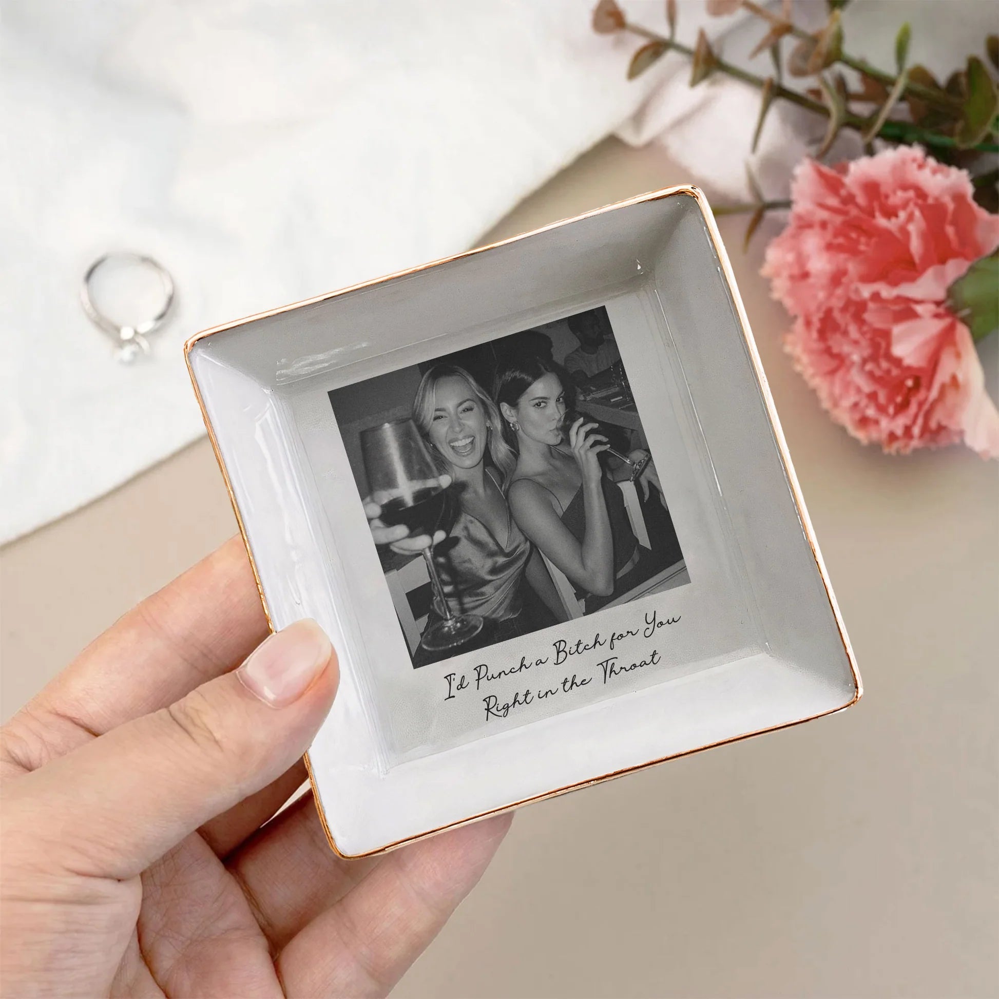Custom Ceramic Photo Plates for Friends - Sentimental Gift for Special Occasions Jewelry MagicInPrints