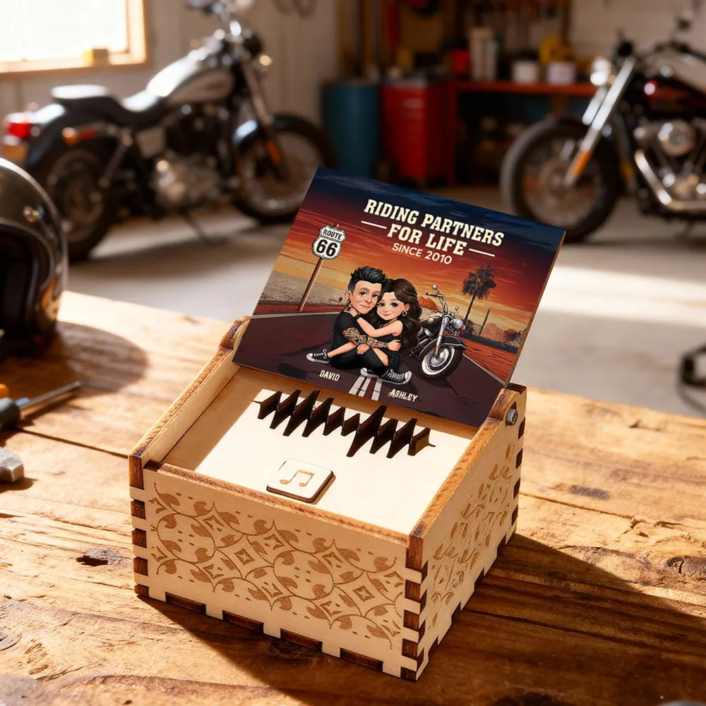 Personalized Music Box for Couples with Custom Cartoon - Anniversary Gift Plaque MagicInPrints