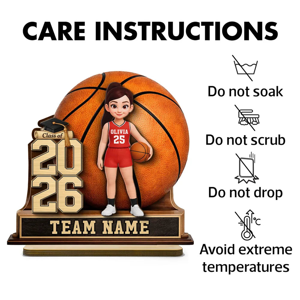 Custom Basketball Graduation Plaque for Girls - Class of 2026 Plaque MagicInPrints