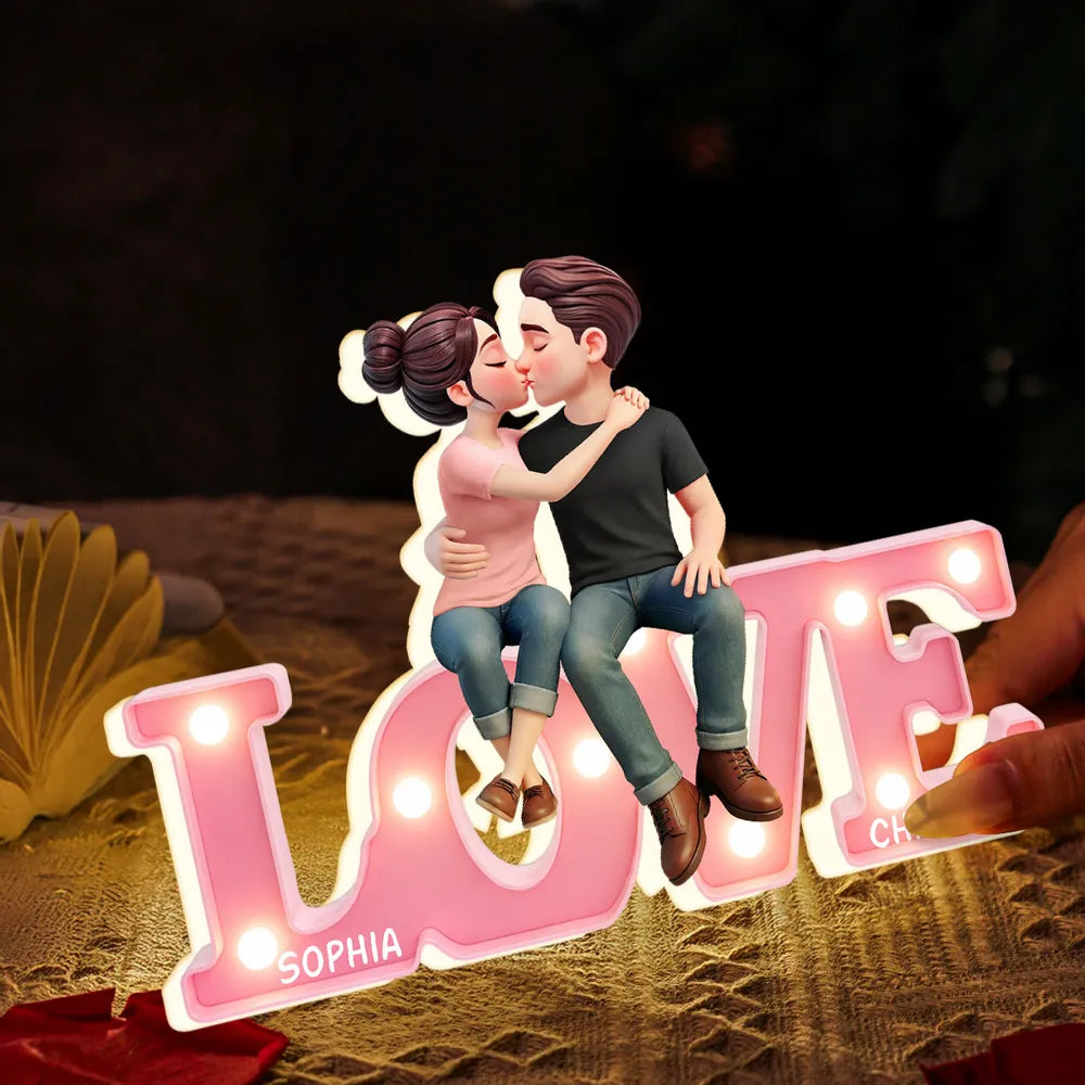 Personalized LED Love Sign for Couples - Romantic Home Decor Plaque MagicInPrints