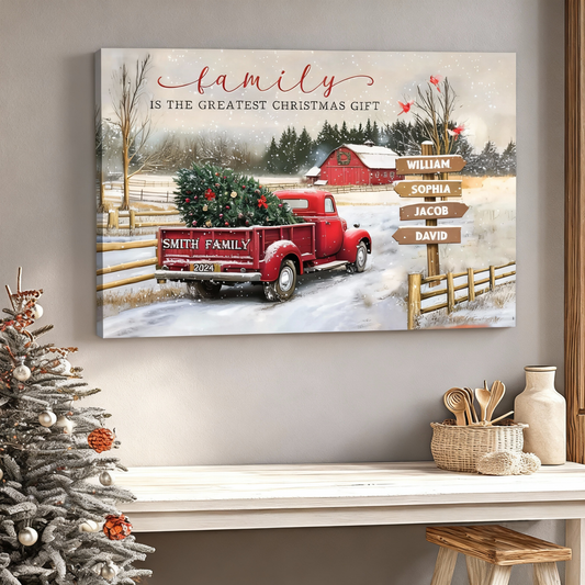 Personalized Christmas Canvas Wall Art for Family - Rustic Holiday Decor Poster or Canvas MagicInPrints